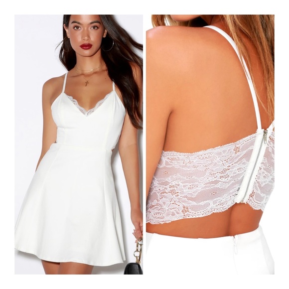 Perfect Ivory Lace Skater Dress - Picture 3 of 8